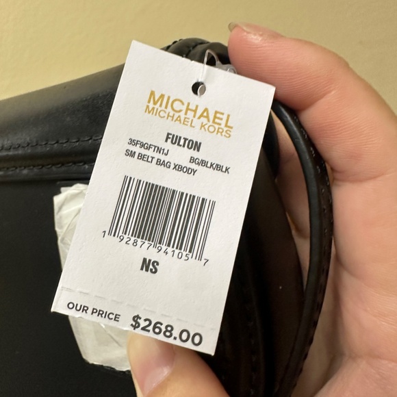 NWT! MK Michael Kors Fulton Leather Small Belt Bag Crossbody In Black 35F9GFTN1J - Picture 8 of 8